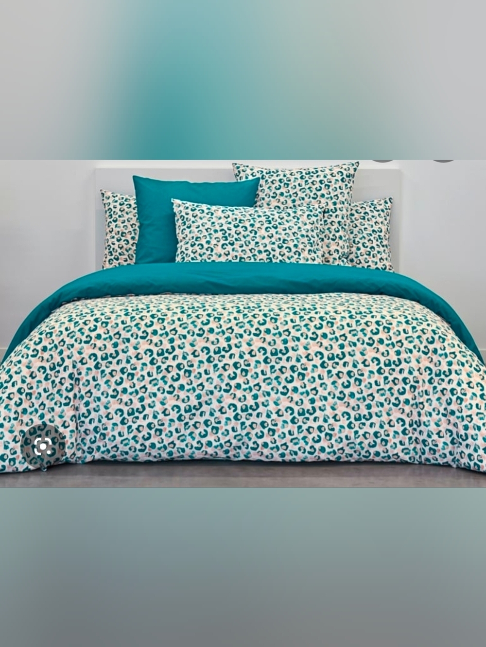 Anne de Solene Leopard Percale Cotton Queen Duvet Cover Set With 2 Shams $300